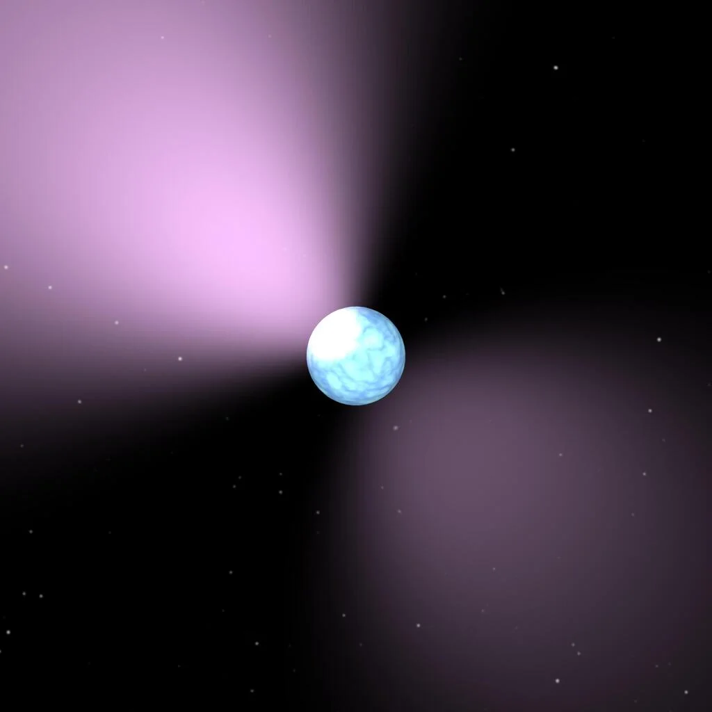 A pulsar — a spinning neutron star with twin jets of radiation.